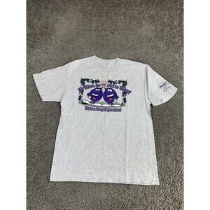 Vintage Wine Grapes Shirt Mens Large Gray Cartoon To Wine Or Not Graphic 90s